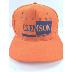 Vintage Clemson University Tigers Snapback Hat Mens Orange Wool Designer‎ Award
